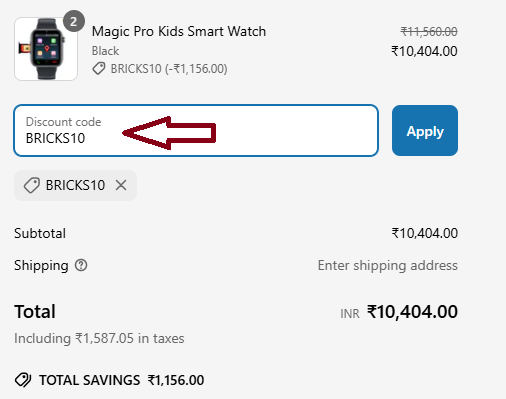 Coupon verification screenshot on Sekyo