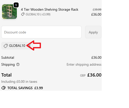 Coupon verification screenshot on Selections