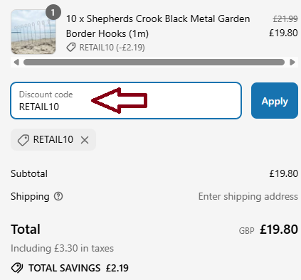 Coupon verification screenshot on Selections