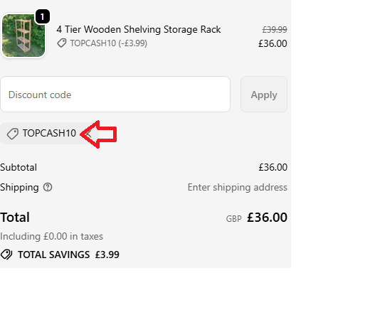 Coupon verification screenshot on Selections