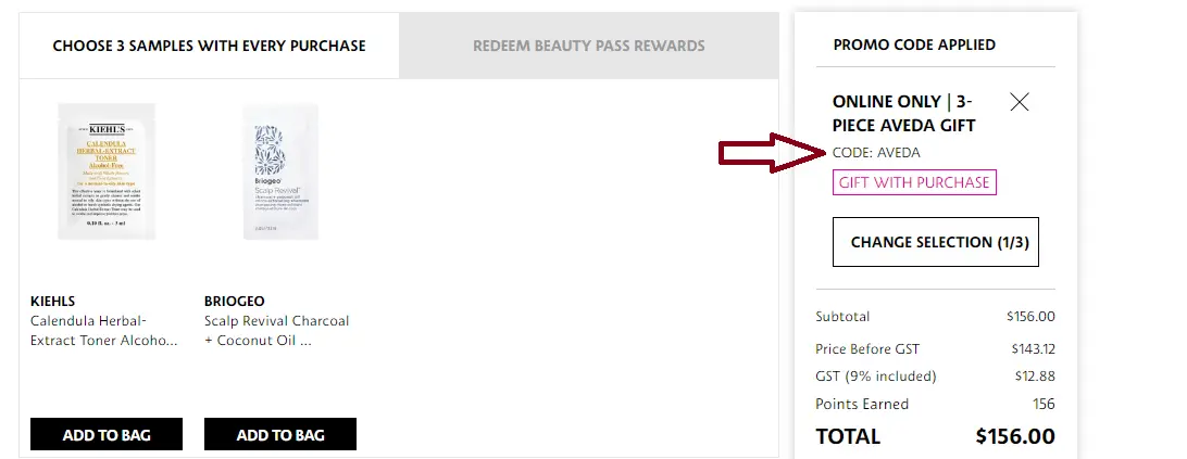 Coupon verification screenshot on Sephora