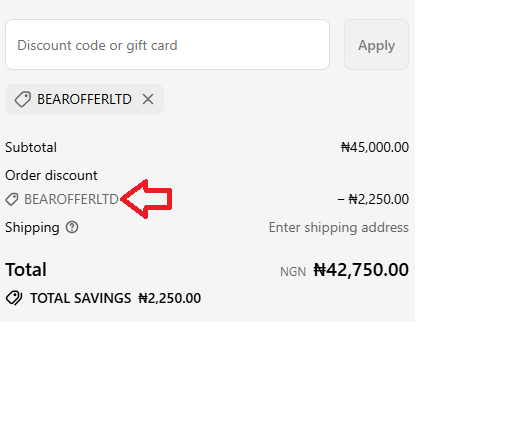 Coupon verification screenshot on Shopinverse