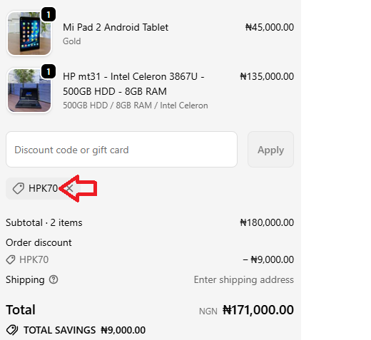Coupon verification screenshot on Shopinverse