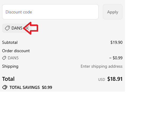 Screenshot of tested coupon for Simube