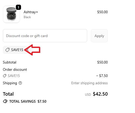 Coupon verification screenshot on Smoke Honest