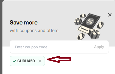 Coupon verification screenshot on Snitch
