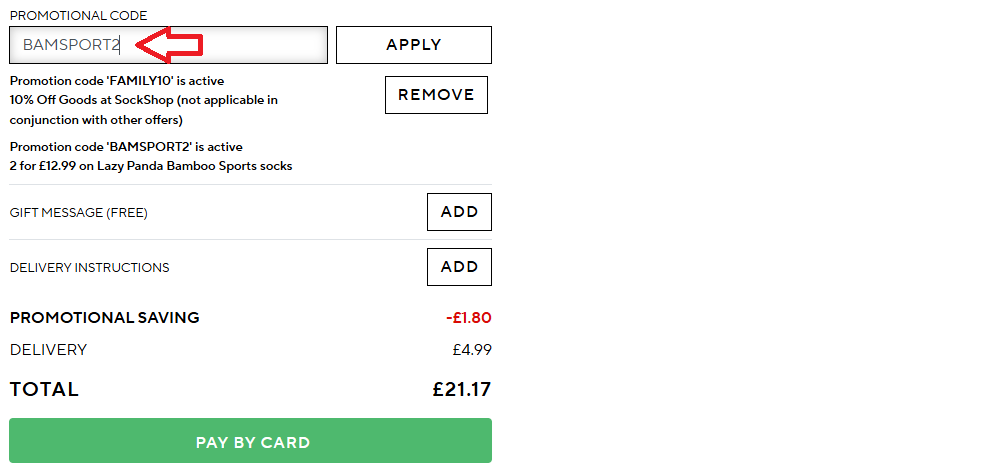 Coupon verification screenshot on Sock Shop