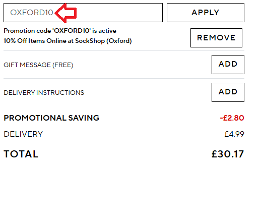 Coupon verification screenshot on Sock Shop