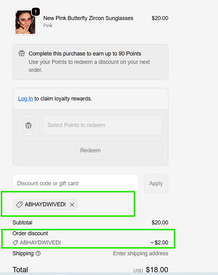 Coupon verification screenshot on Soolinen