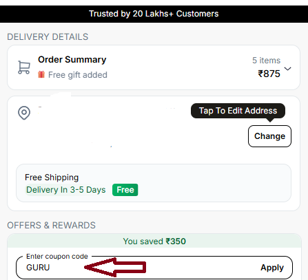Coupon verification screenshot on Soulflower