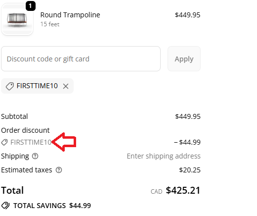 Coupon verification screenshot on Sports Direct