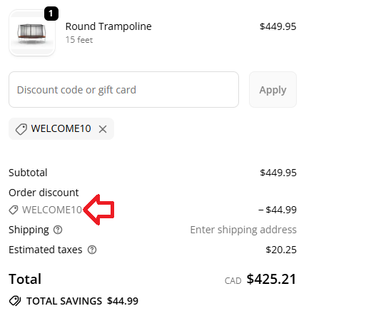 Coupon verification screenshot on Sports Direct