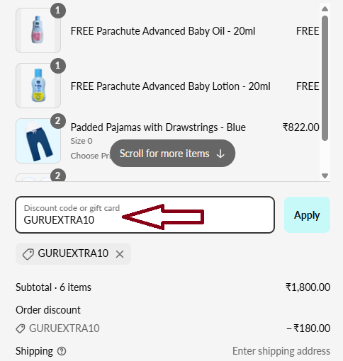 Coupon verification screenshot on Superbottoms