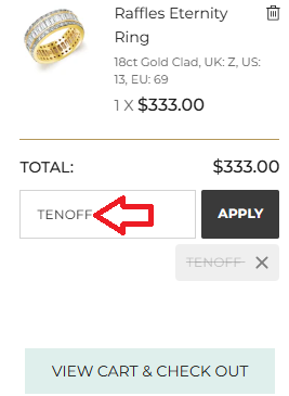 Coupon verification screenshot on Tru Diamonds