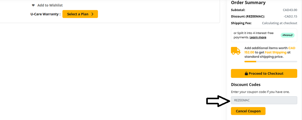 Coupon verification screenshot on Ubuy