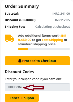 Coupon verification screenshot on Ubuy