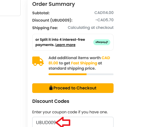Coupon verification screenshot on Ubuy