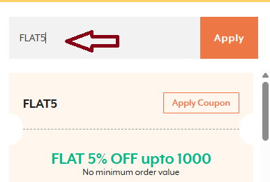 Coupon verification screenshot on Urban Ladder