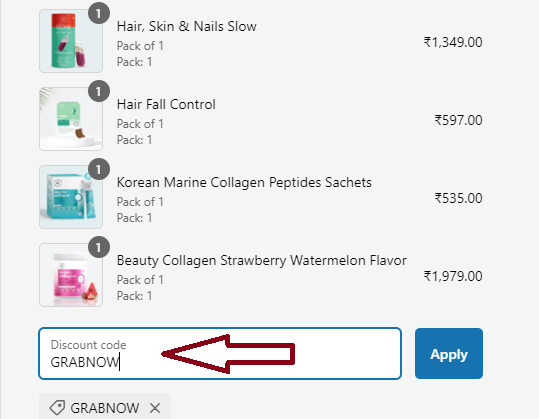Coupon verification screenshot on Vaaree