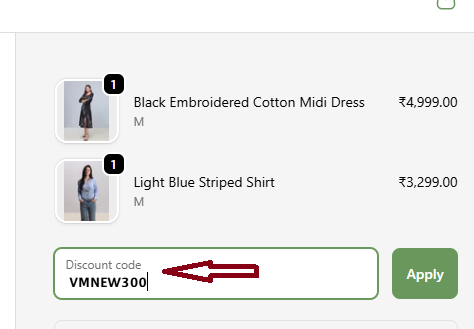 Screenshot of tested coupon for Veromoda