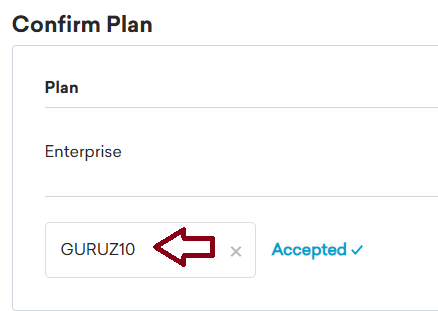 Coupon verification screenshot on Vyond