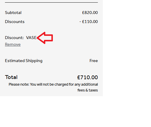 Coupon verification screenshot on Waterford