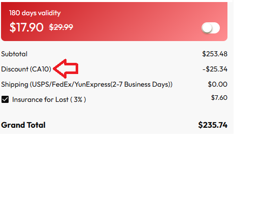 Coupon verification screenshot on WestKiss