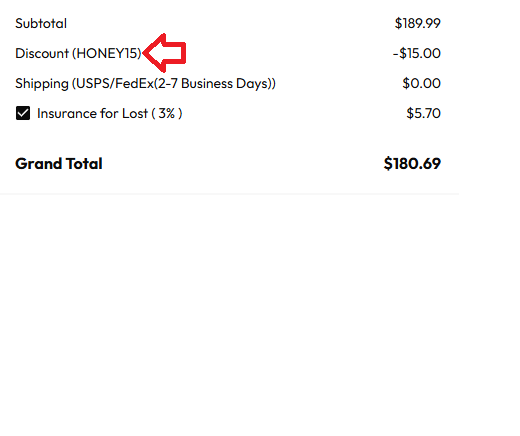 Coupon verification screenshot on WestKiss