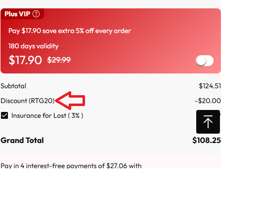 Coupon verification screenshot on WestKiss