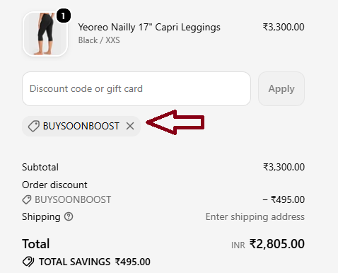 Coupon verification screenshot on Yeoreo