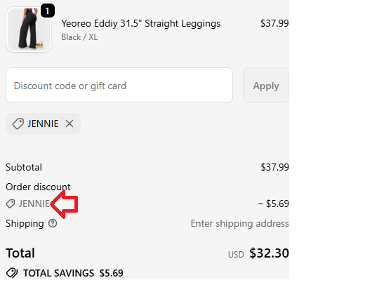Screenshot of tested coupon for Yeoreo