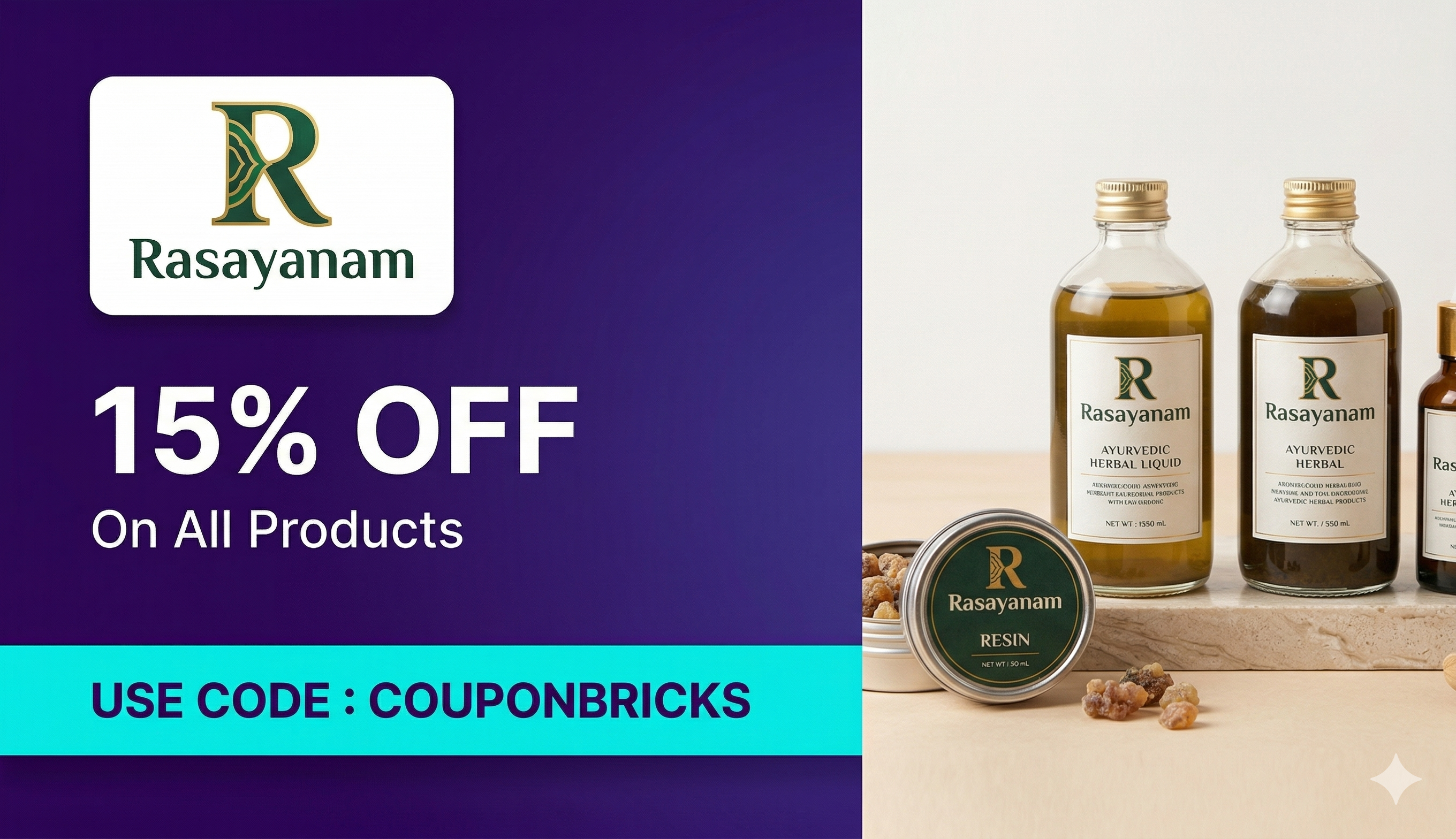 Extra 15% OFF on Rasayanam Using Code COUPONBRICKS