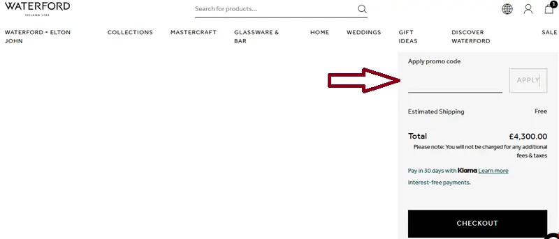 waterford coupon code