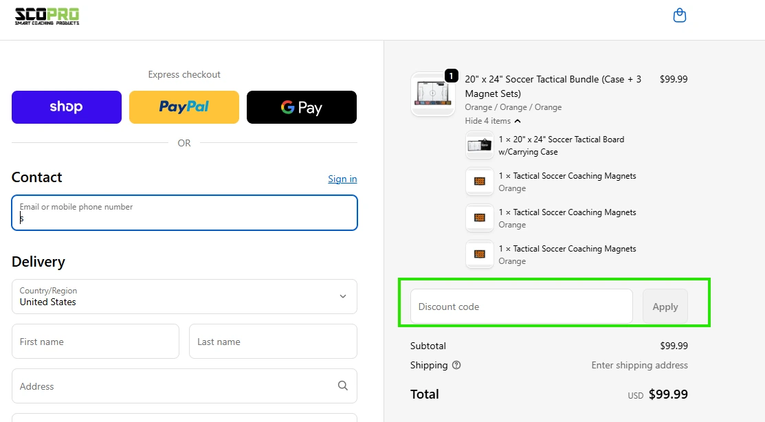 where to enter scopro products coupon