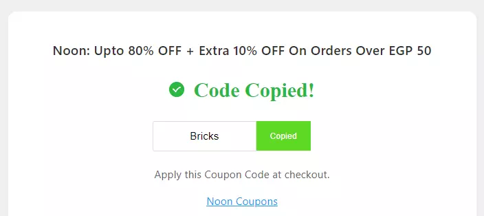 Copy noon Egypt coupon