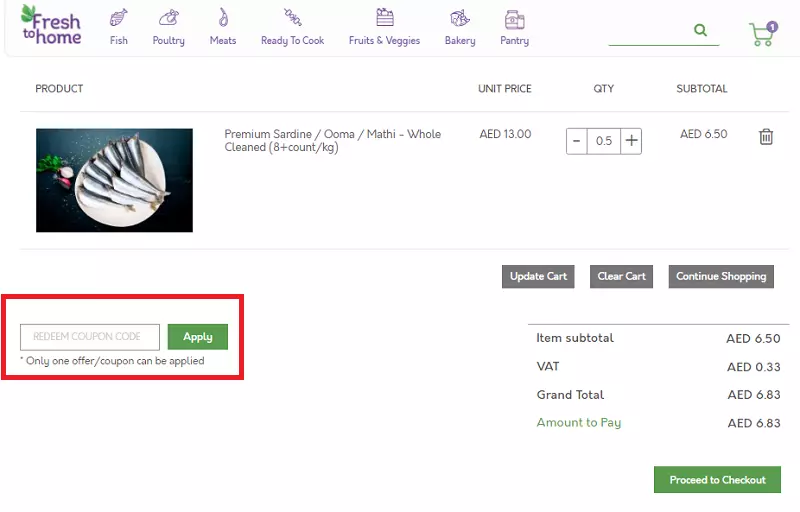 Fresh To Home UAE Coupon Codes | 10% OFF | July 2026