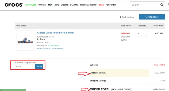 how to use crocs coupon code