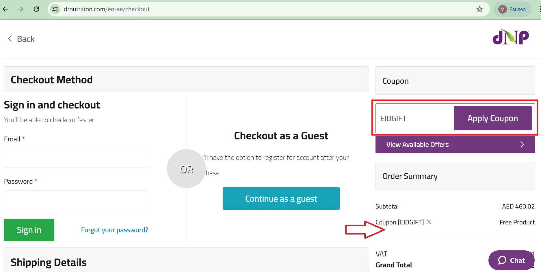 how to use dr nutrition coupon code
