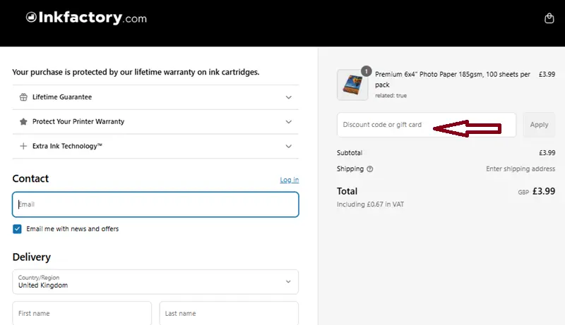 ink Factory coupon code