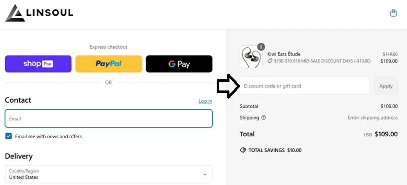 where to apply Linsoul coupon