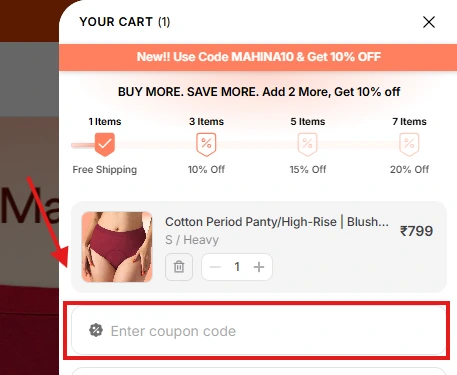 how to use mahina coupon code