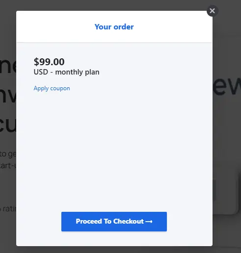 Where to enter promo code at Salesflow.io checkout