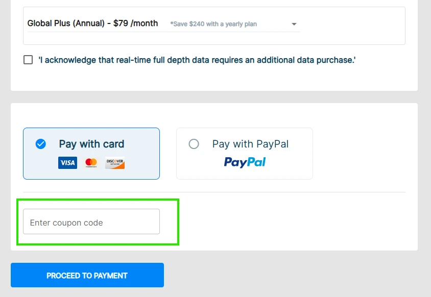 Where to enter Bookmap promo code at checkout