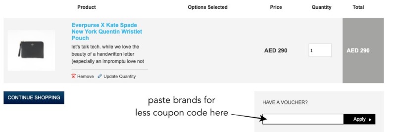 how to apply brands for less coupon code