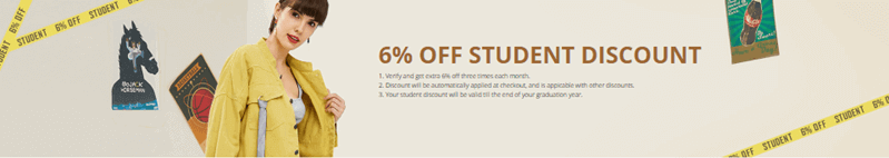 Get Flat 6% OFF Student Discount